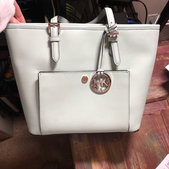 Michael Kors Handbags - Michael Kors Jet Set Medium Celadon (Mint) Tote